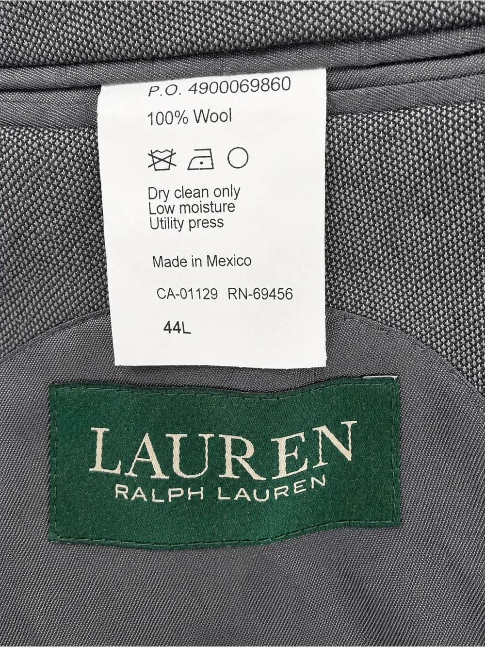 Lauren Ralph Lauren Men’s Gray 100% Wool Sport Coat Blazer – Size 44L
